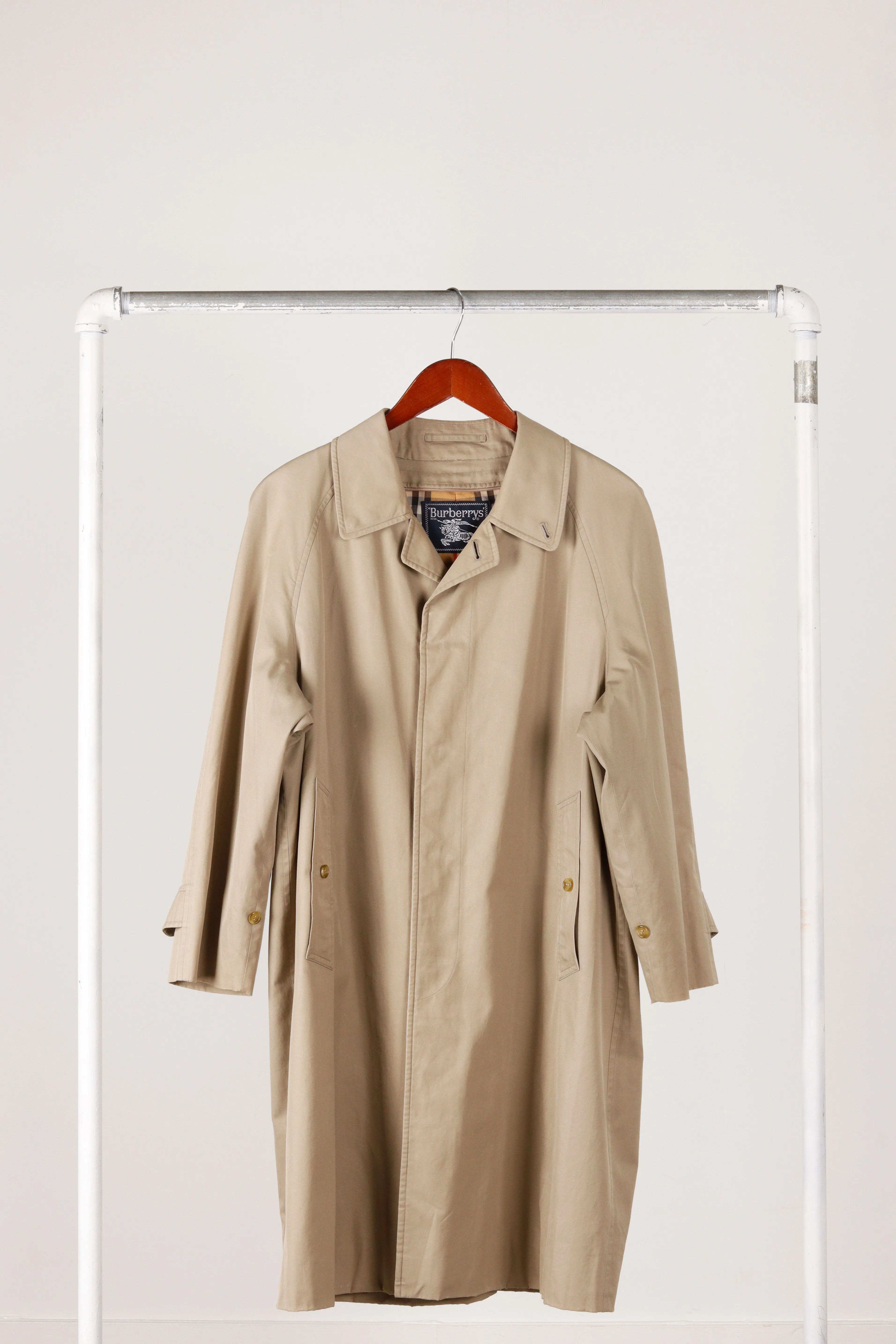 90's Burberry 'Closed Button' Trench Coat Beige