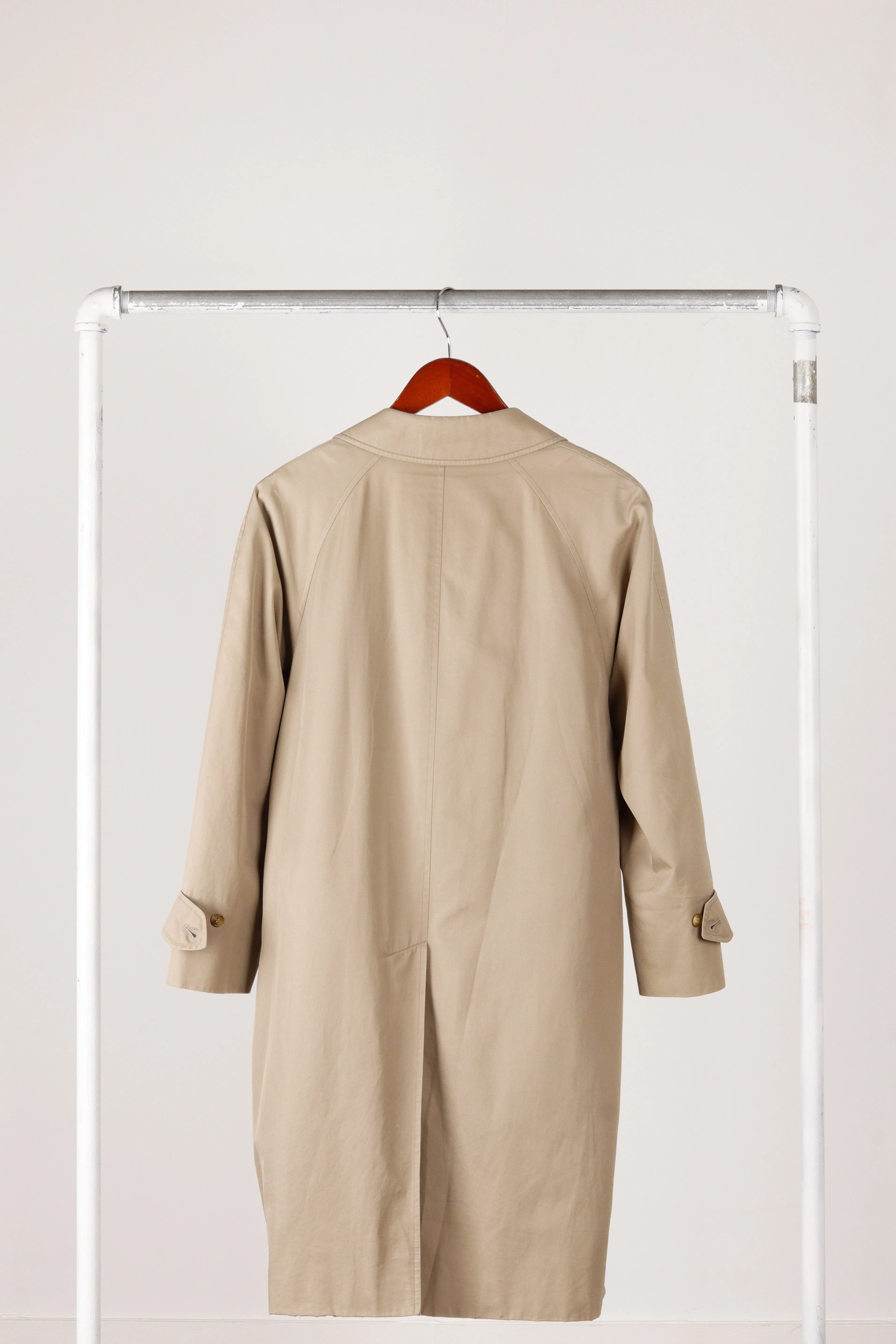 90's Burberry 'Closed Button' Trench Coat Beige