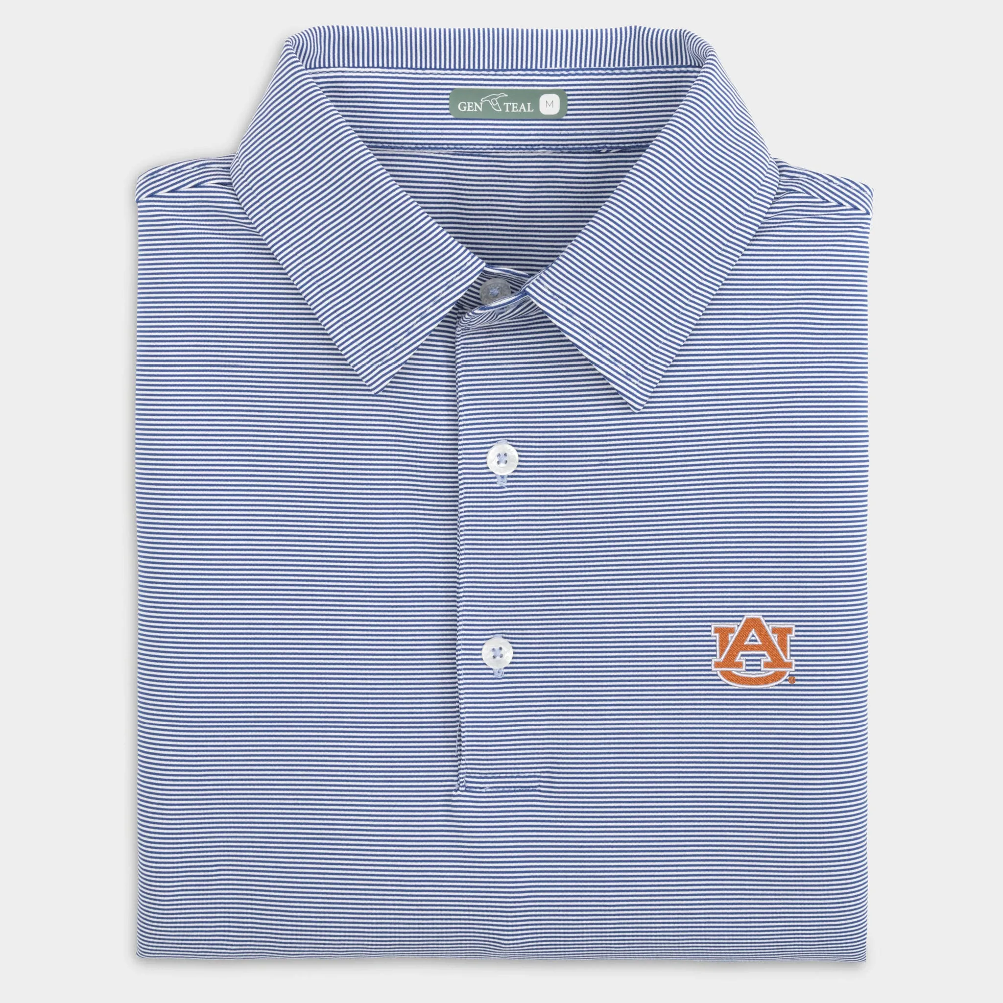 Auburn Pinstripe Performance Polo