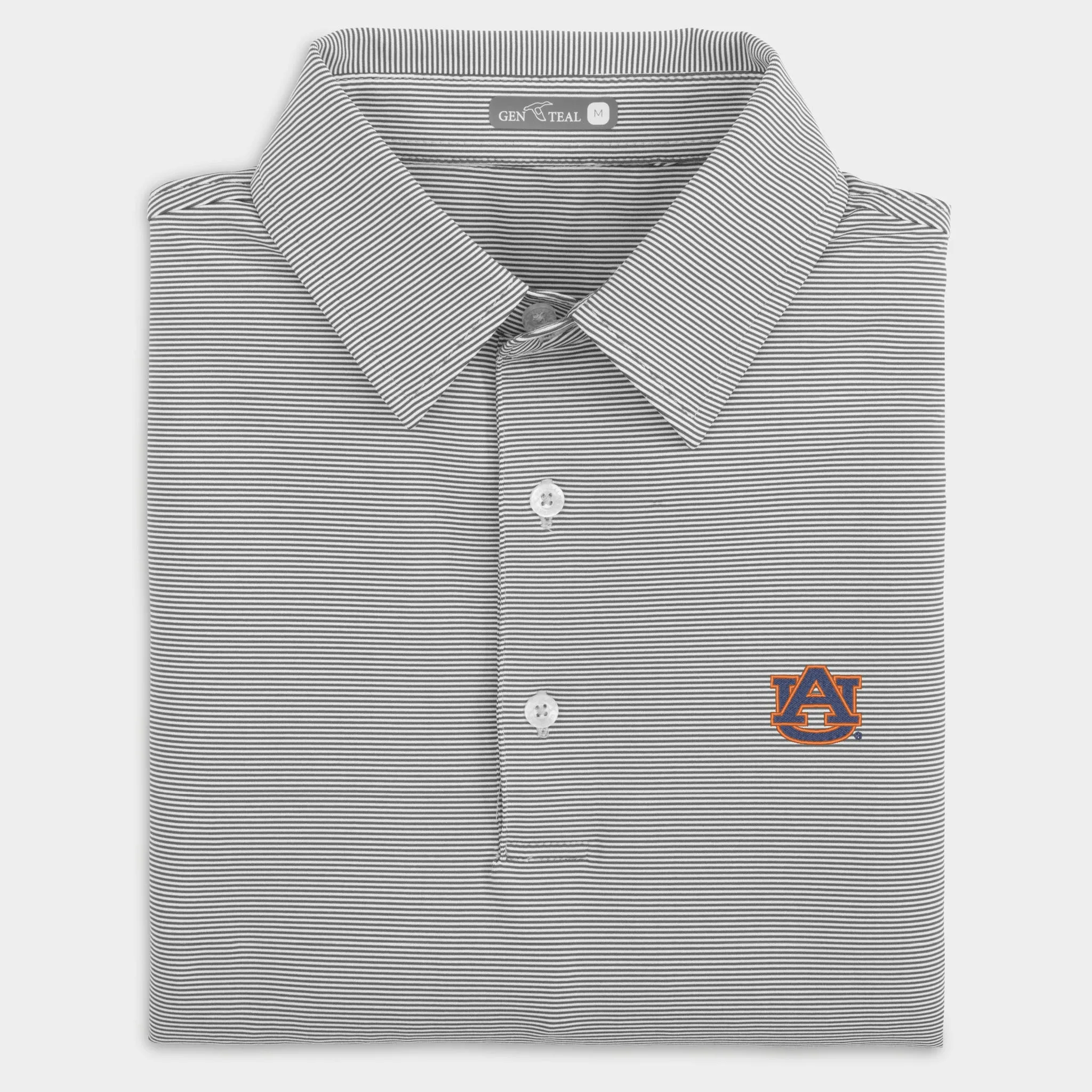 Auburn Pinstripe Performance Polo
