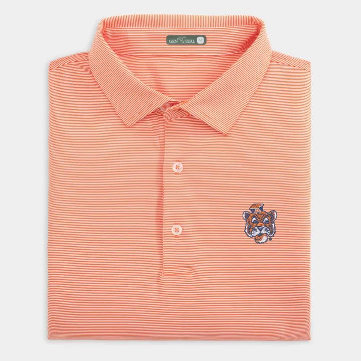 Auburn Vault Pinstripe Performance Polo