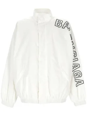 Balenciaga Embroidered Logo Track Jacket White