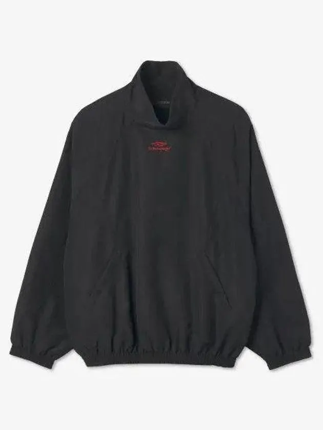 Balenciaga Embroidery Logo Sports Icon Track Jacket Black