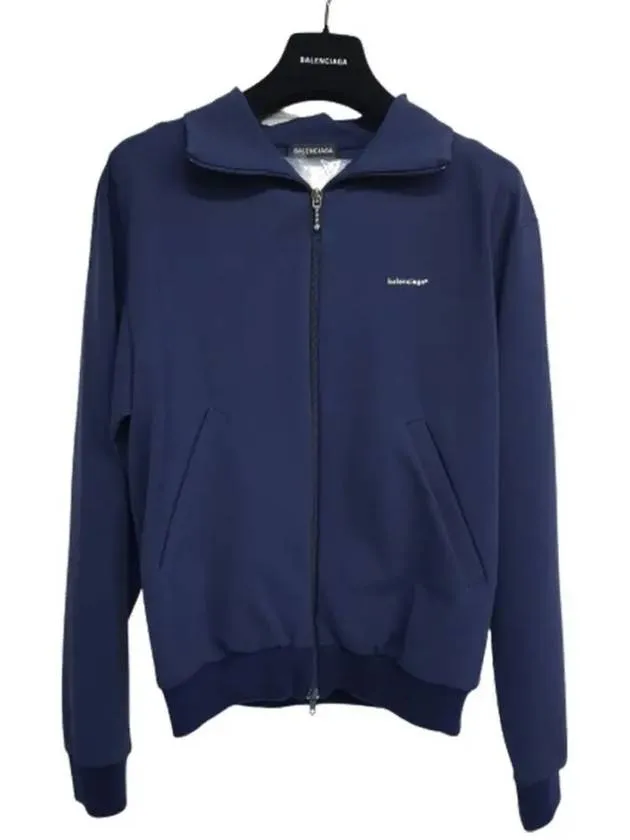 Balenciaga Logo Zip-Up Jacket Navy