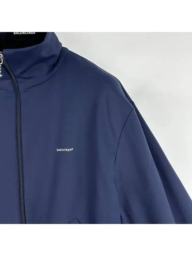 Balenciaga Logo Zip-Up Jacket Navy