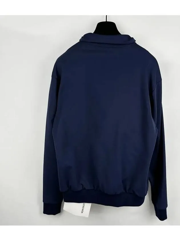 Balenciaga Logo Zip-Up Jacket Navy