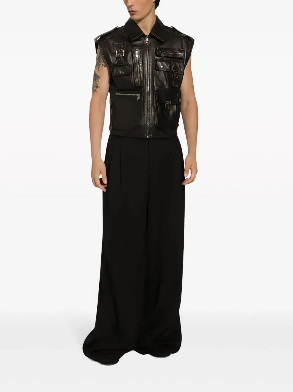 Biker Leather Gilet