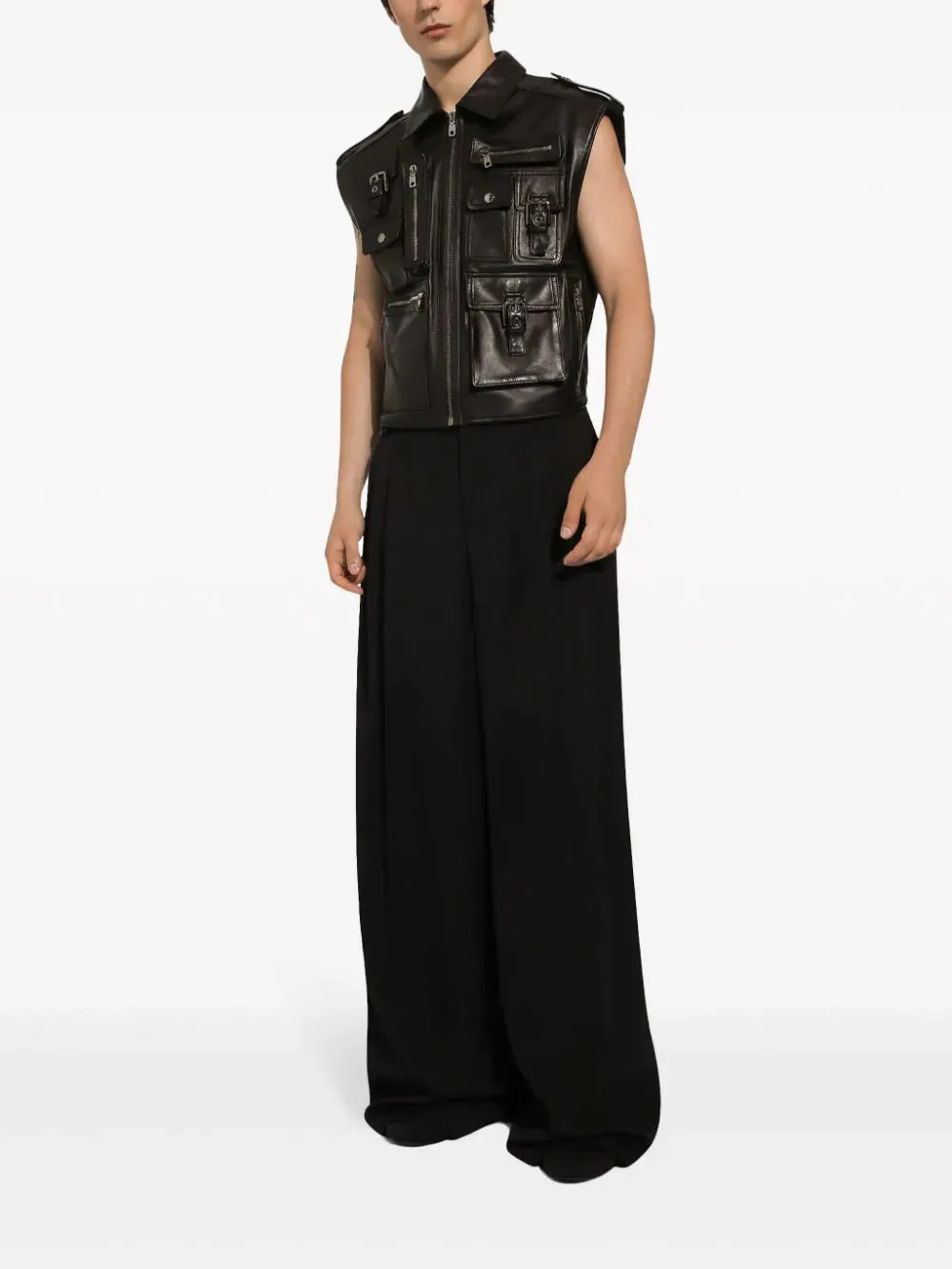 Biker Leather Gilet