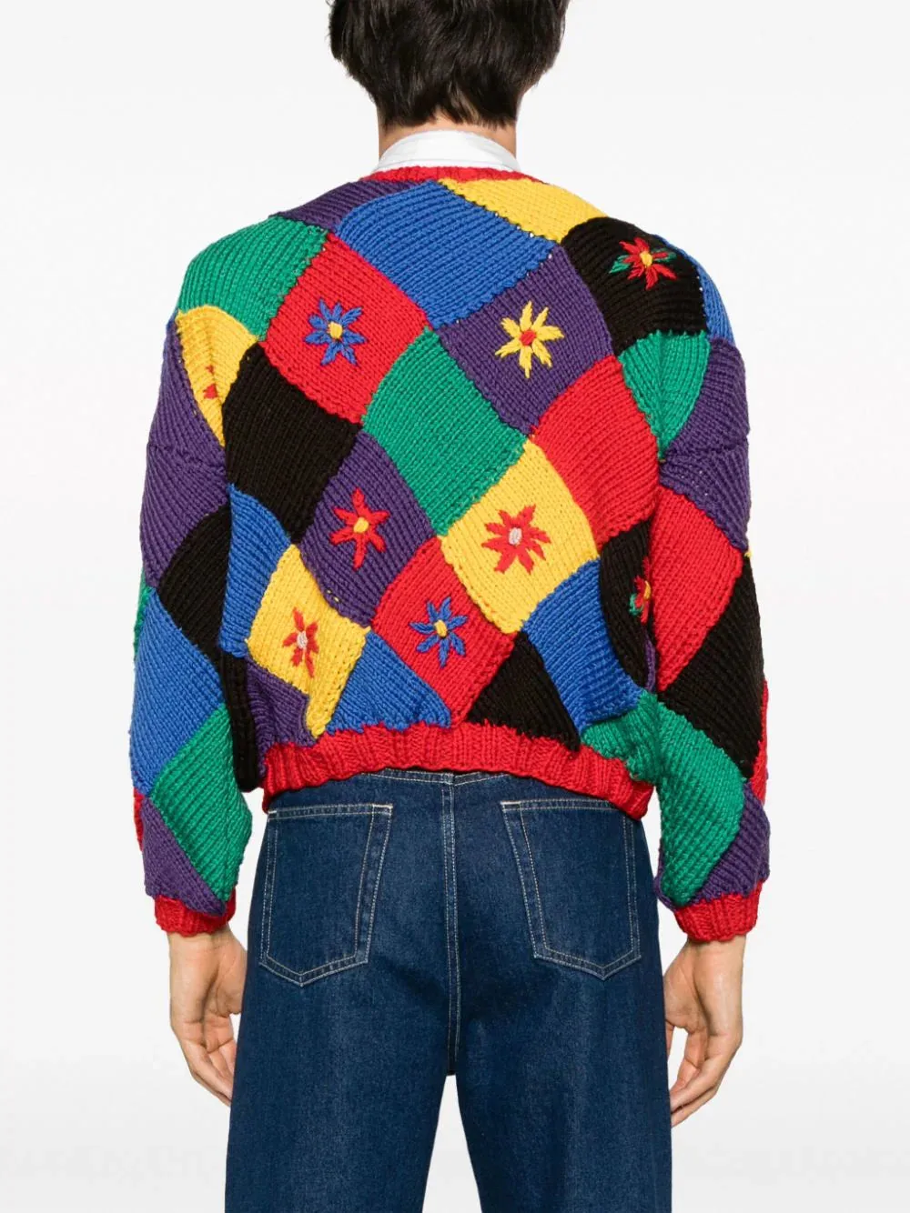 Bird-Appliqu Colour-Block Jumper