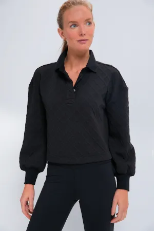 Black Cropped Fallon Rugby Shirt