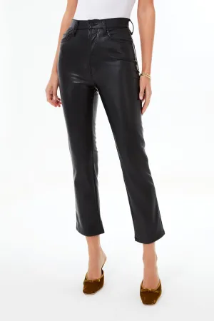 Black Faux Leather High Waisted Rider Ankle