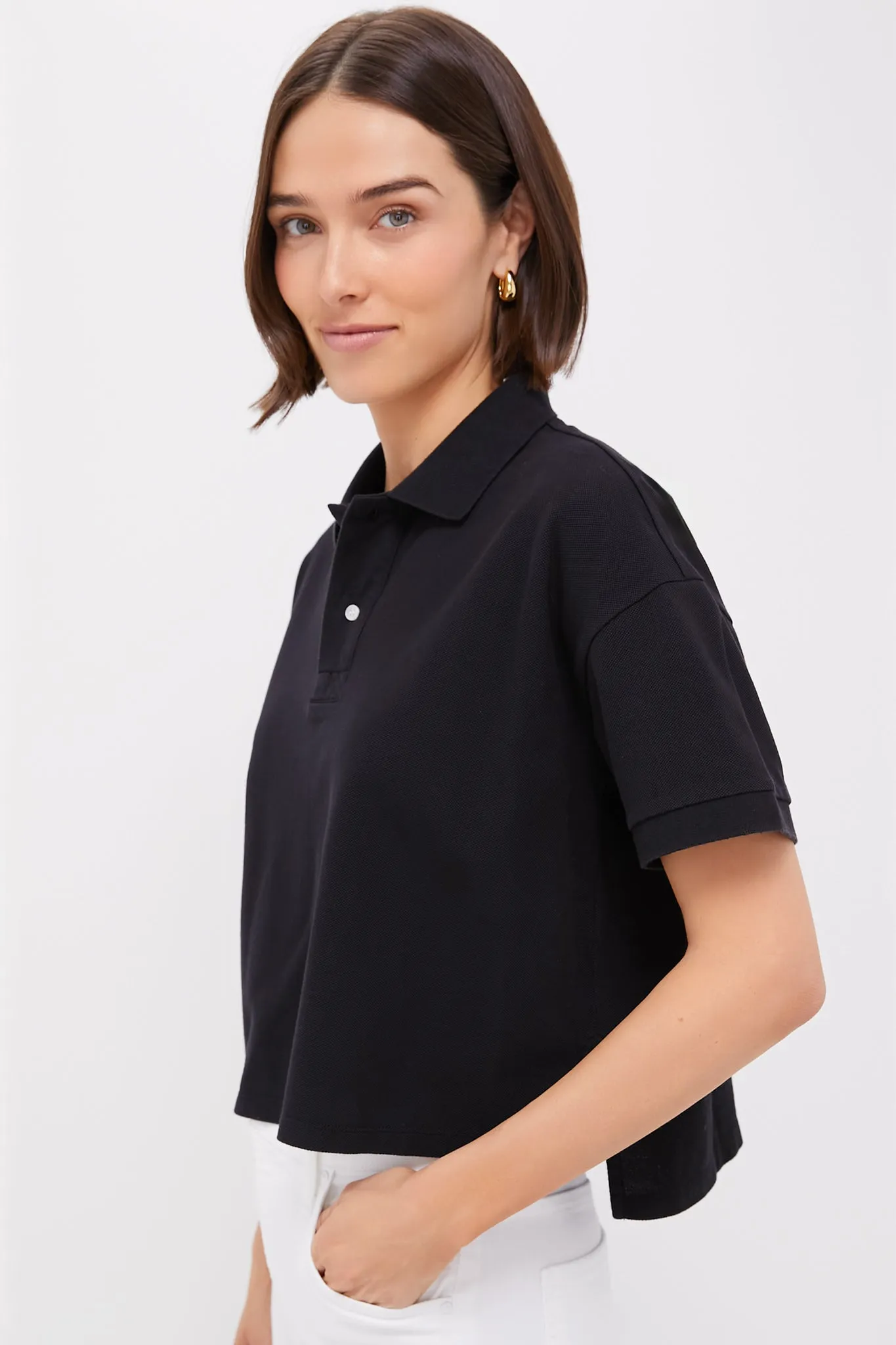 Black Pique Holmes Boyfriend Polo