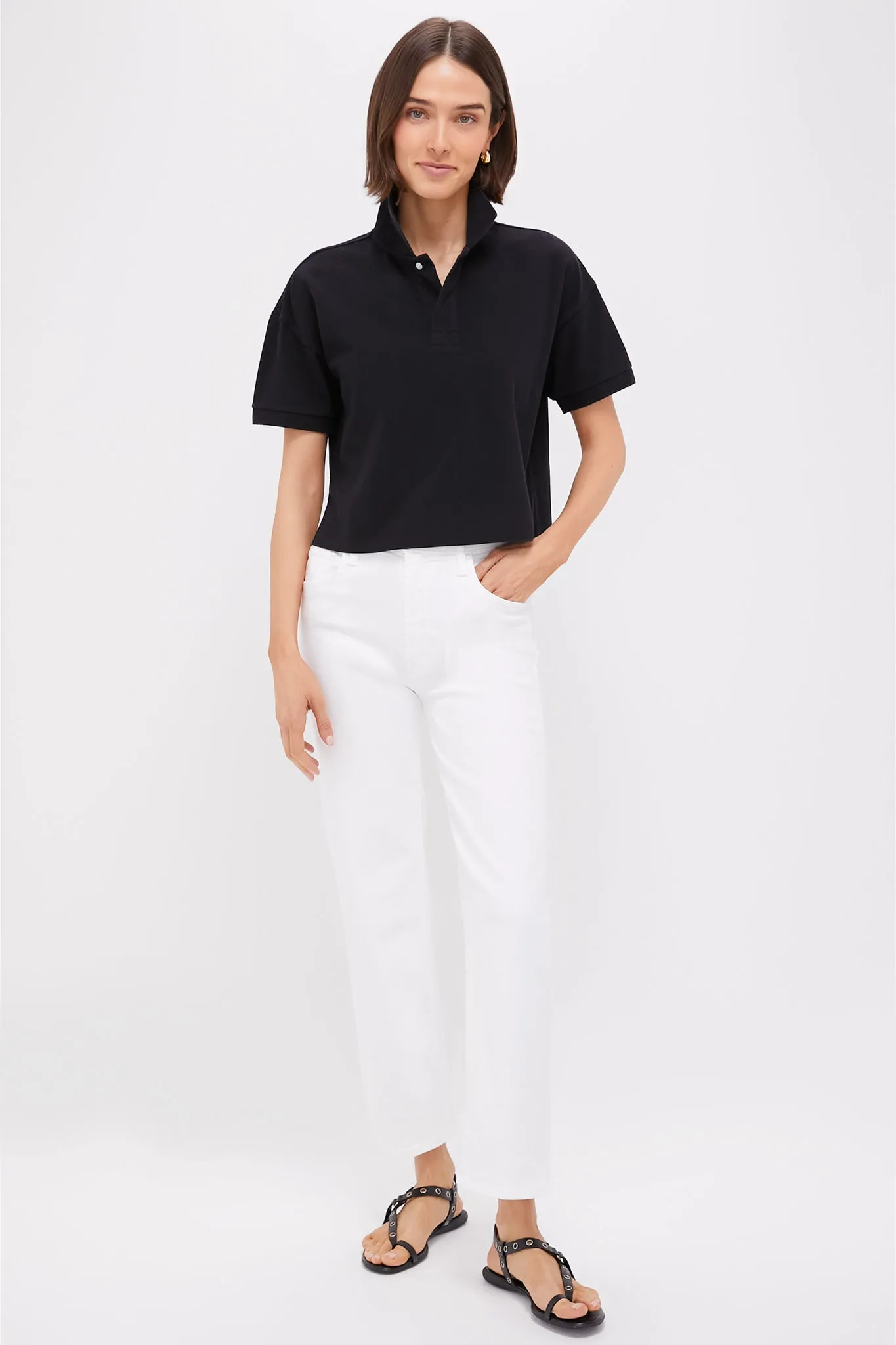 Black Pique Holmes Boyfriend Polo