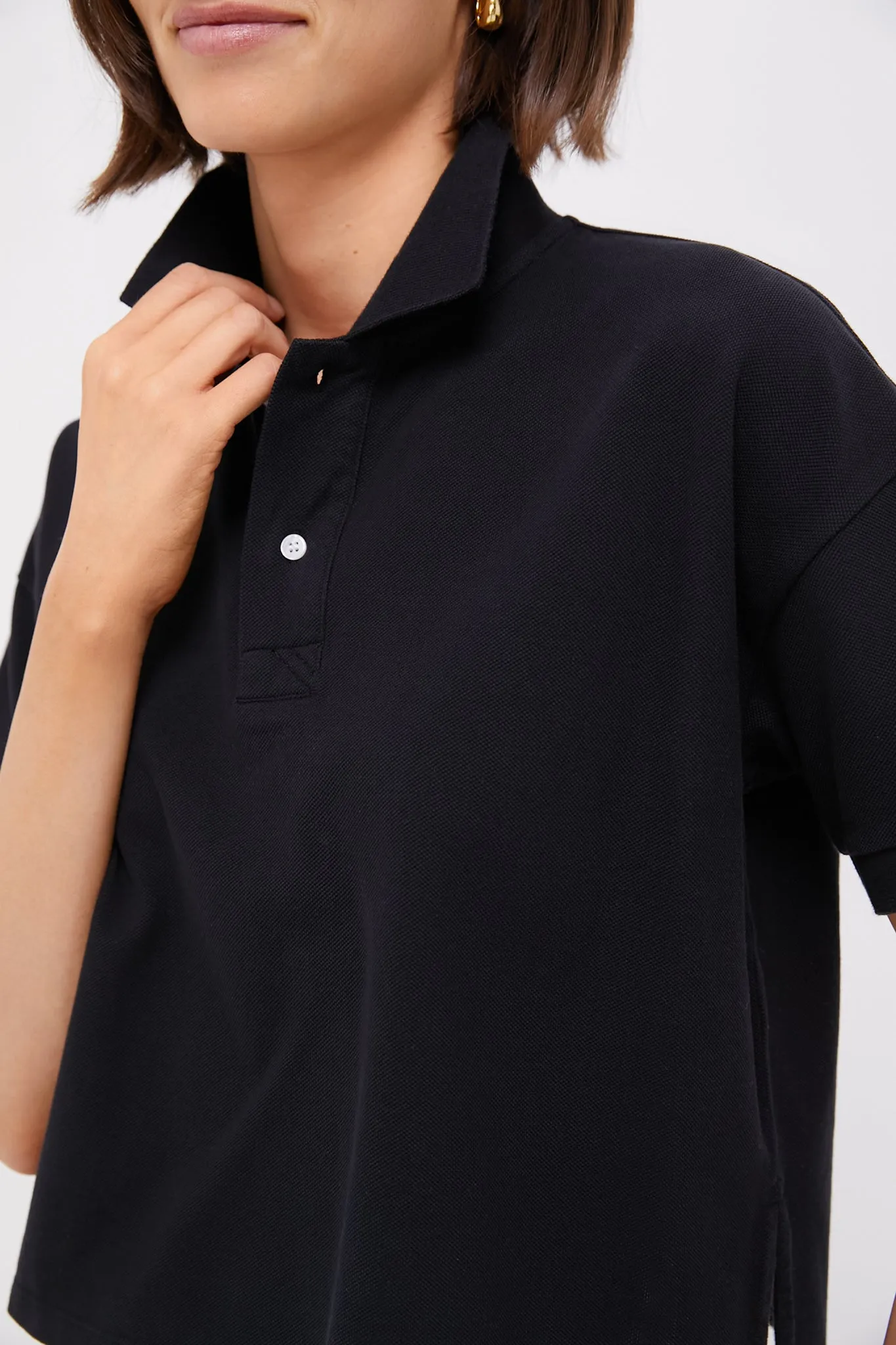 Black Pique Holmes Boyfriend Polo