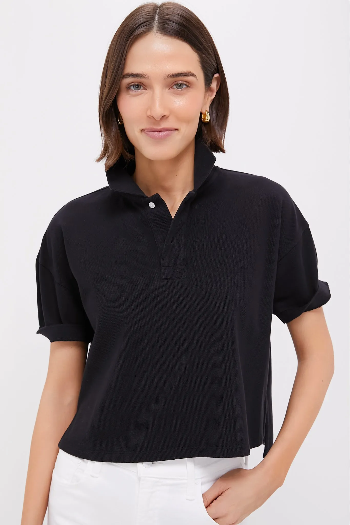 Black Pique Holmes Boyfriend Polo