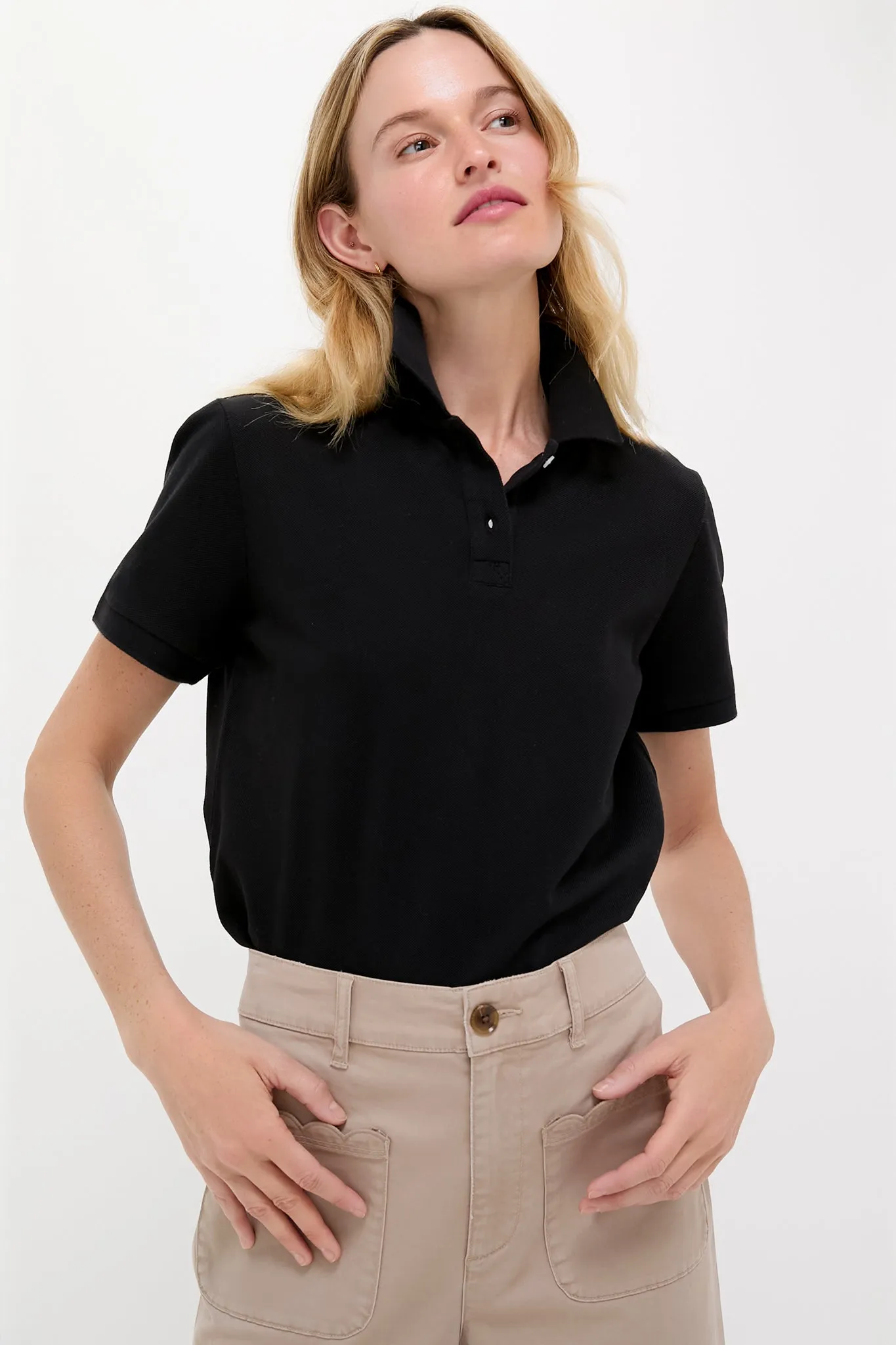 Black Pique Short Sleeve Murray Polo