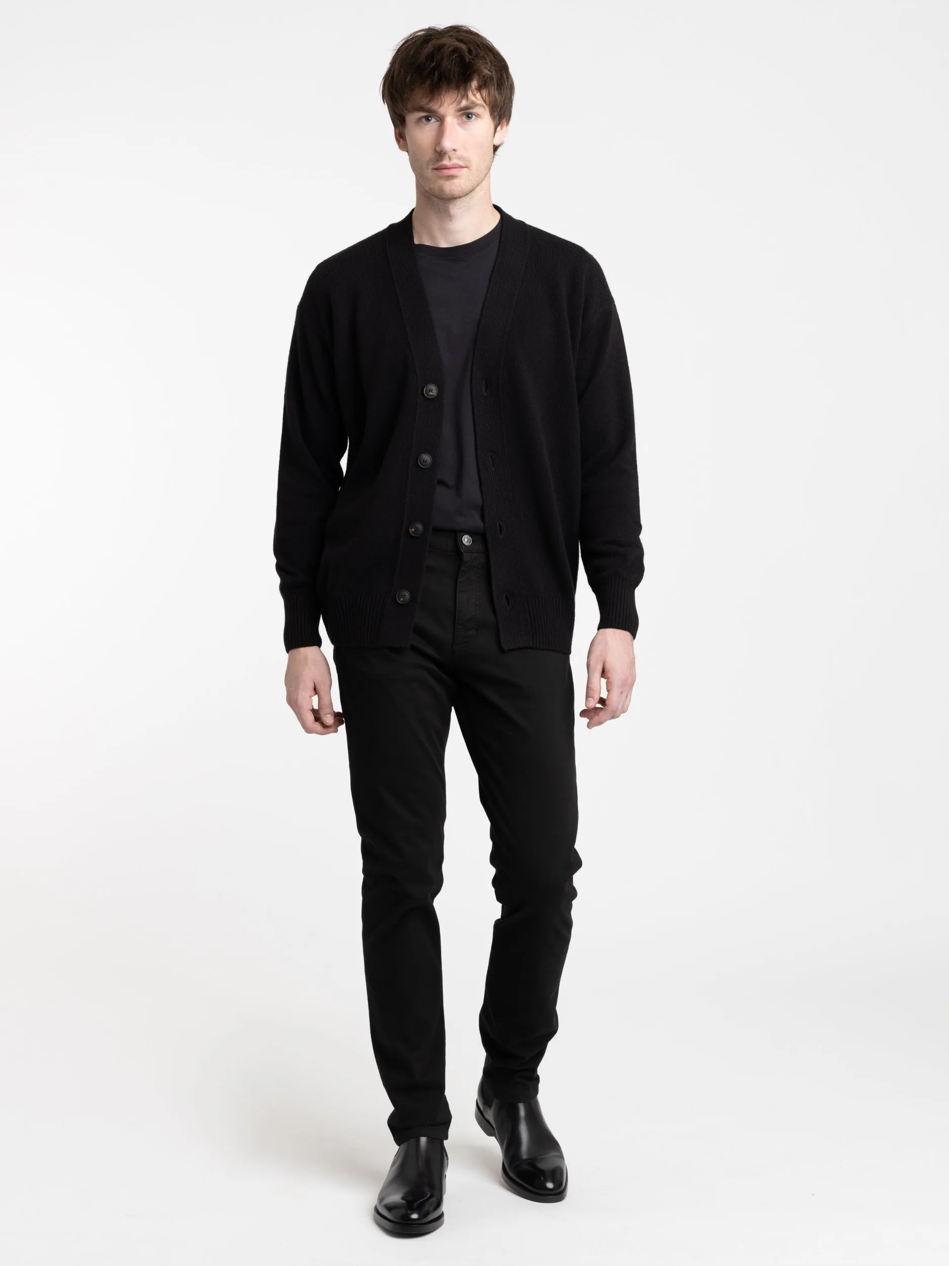 Black Wool Cardigan