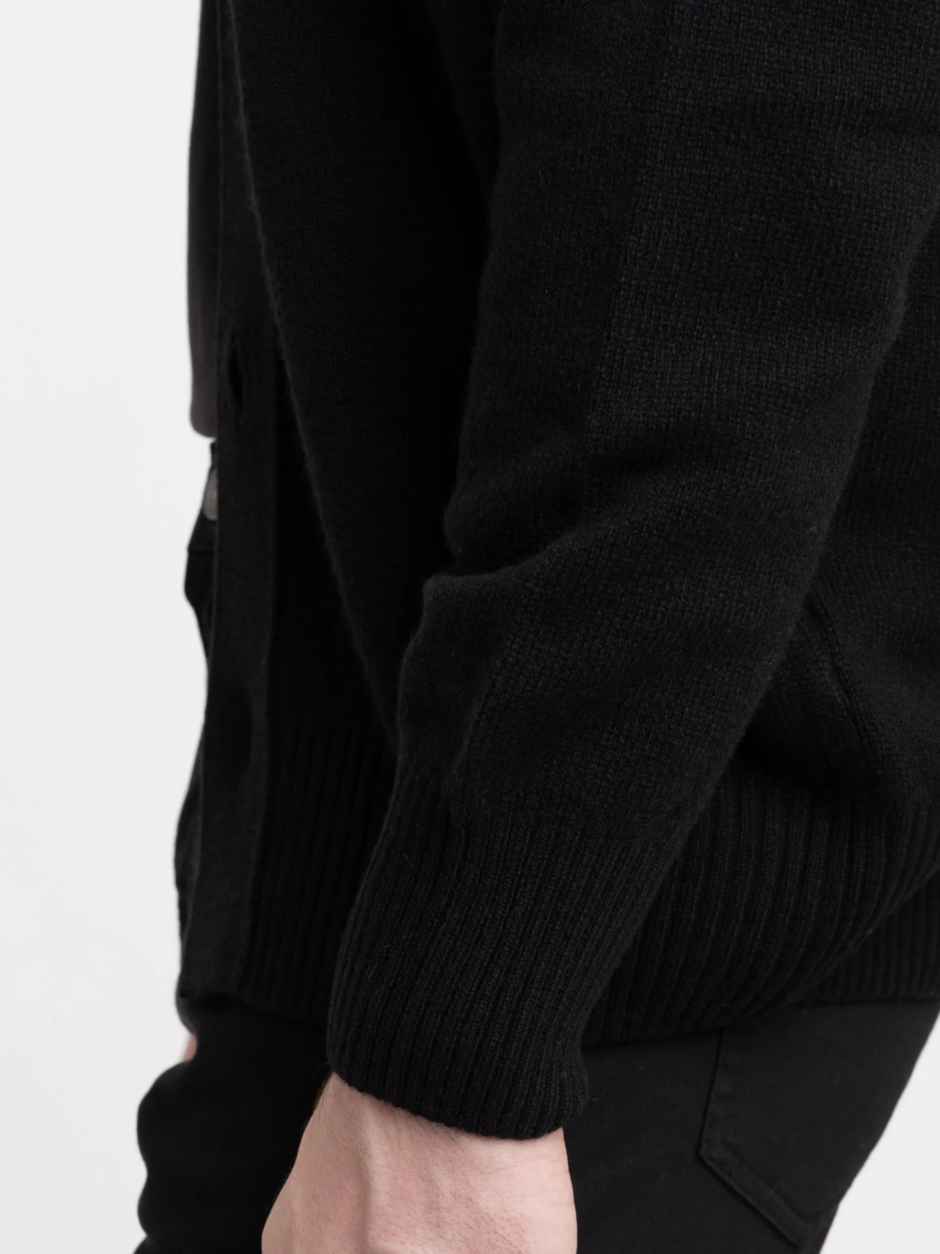 Black Wool Cardigan
