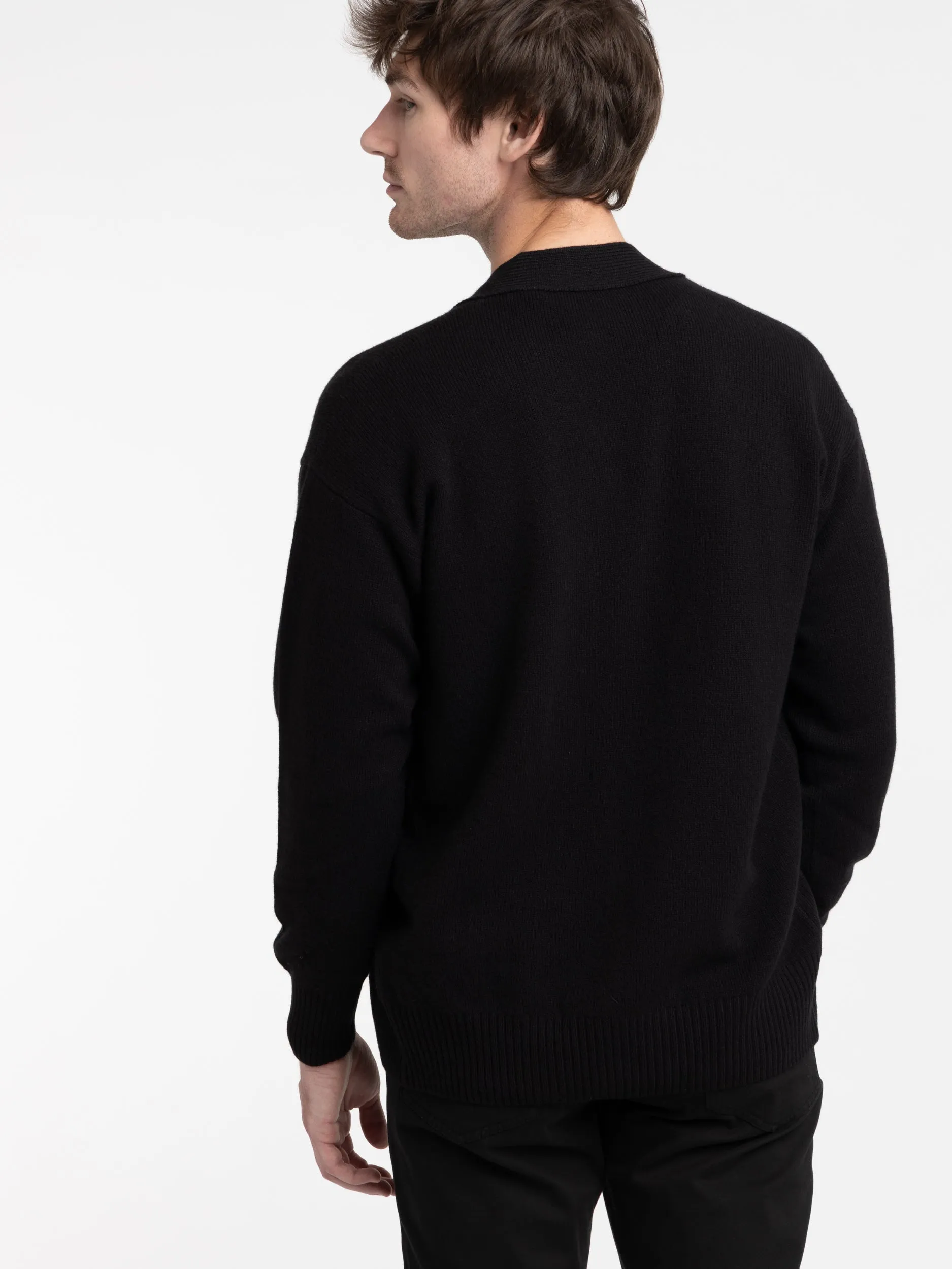 Black Wool Cardigan
