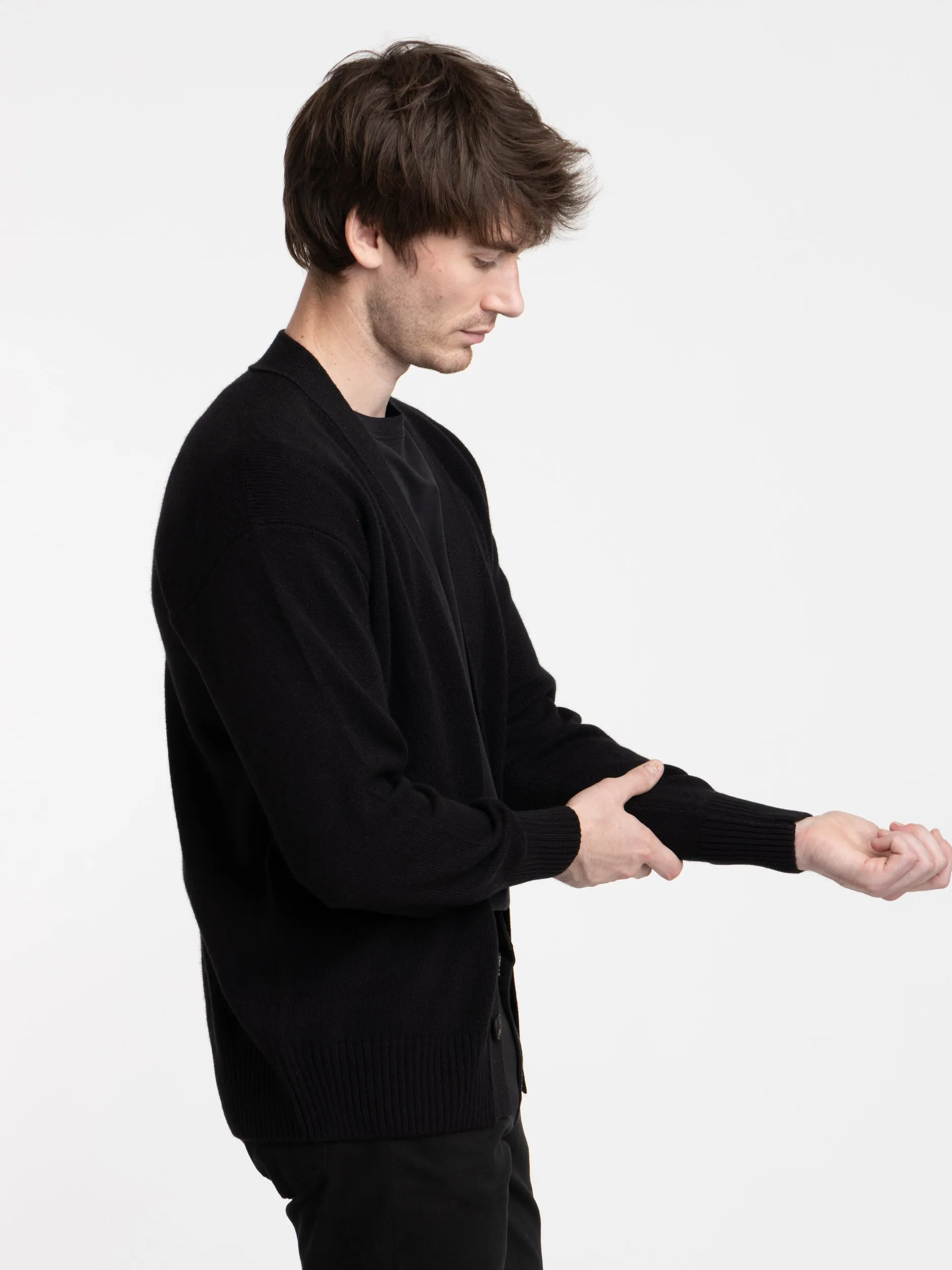 Black Wool Cardigan
