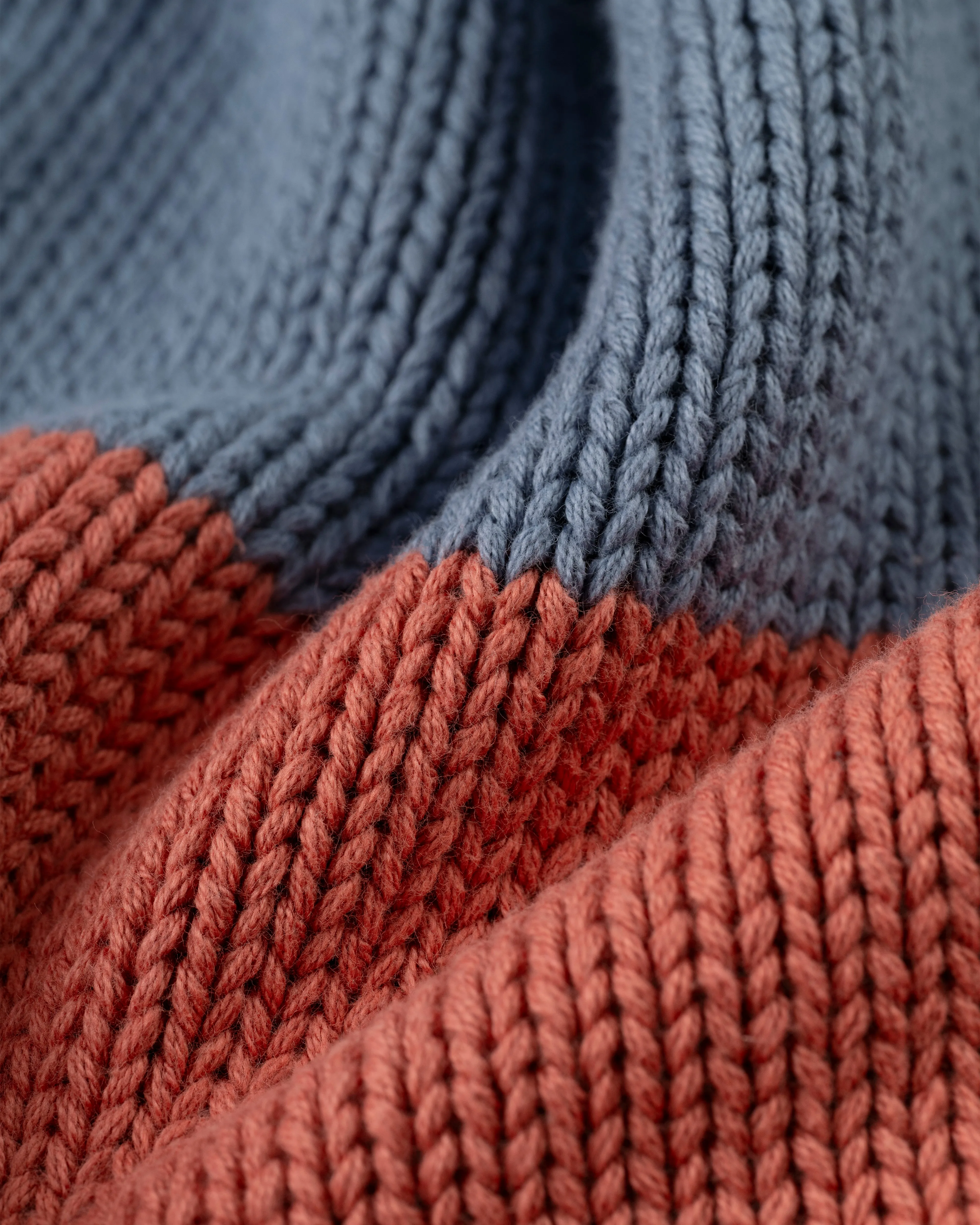 BLUE/BRETON RED CHUNKY COTTON STRIPE SWEATER