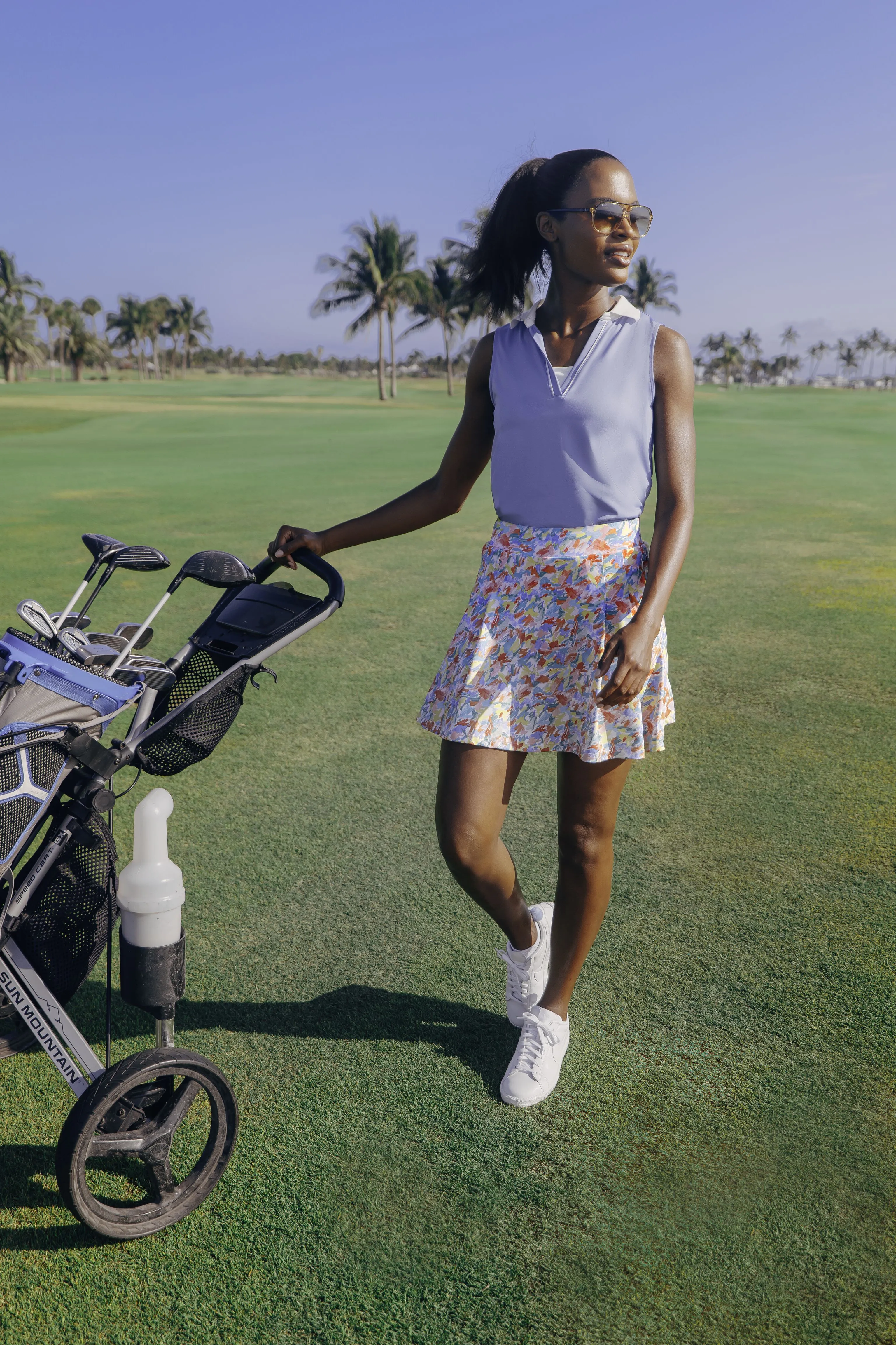 Boogie Down Blue Sleeveless Caroline Polo