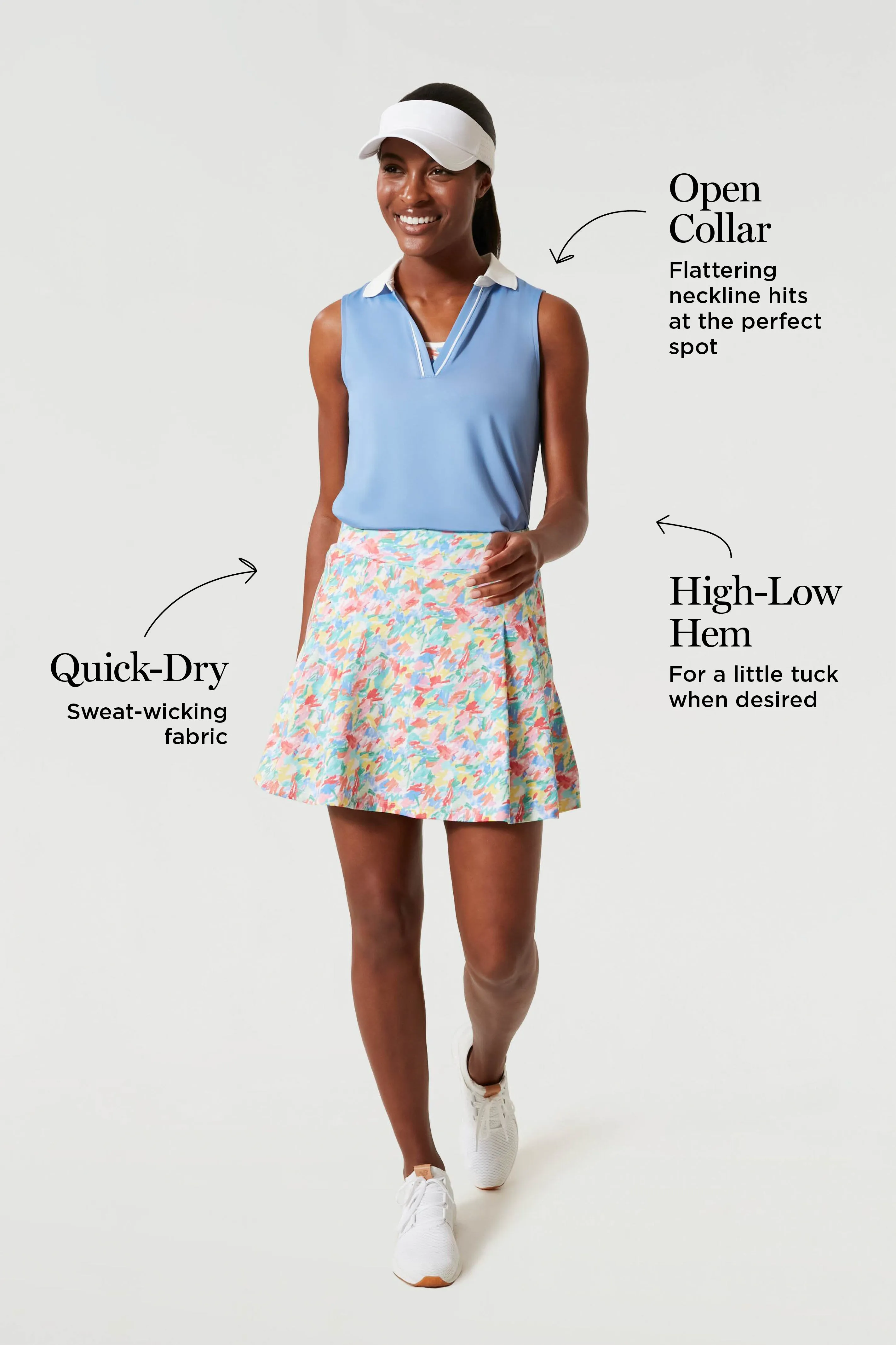 Boogie Down Blue Sleeveless Caroline Polo