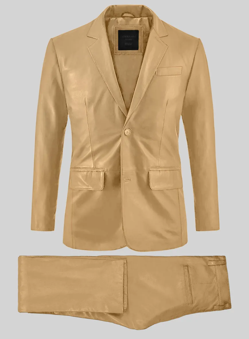 Dark Beige Leather Suit