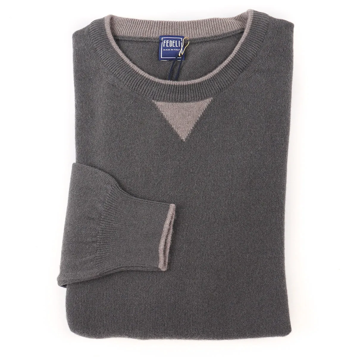 Fedeli Wool-Cashmere Crewneck Sweater