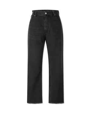 Frayed Hem Straight Leg Jeans