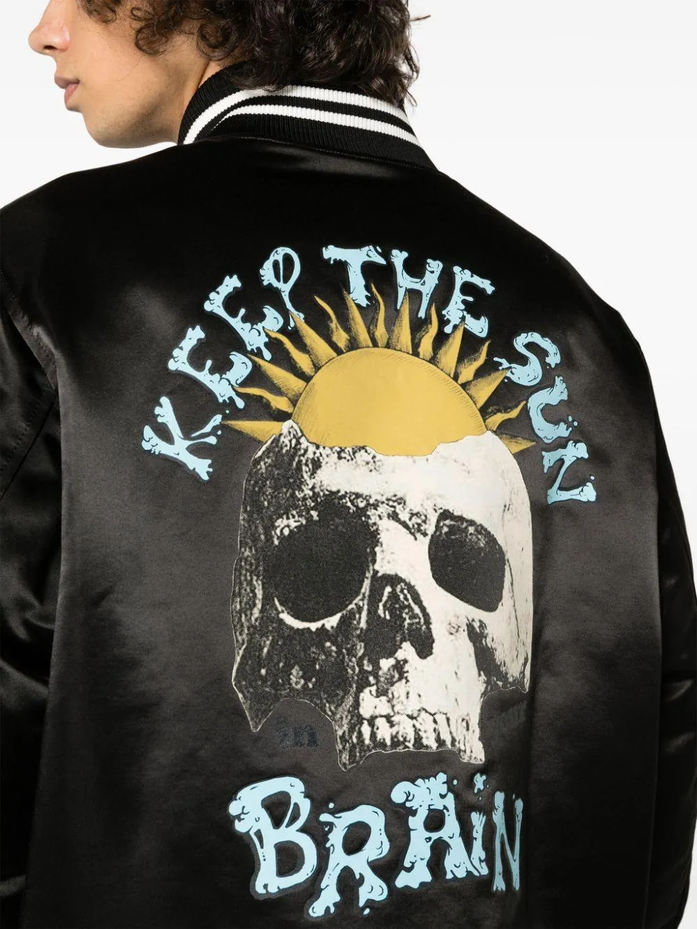 Graphic-Print Bomber Jacket