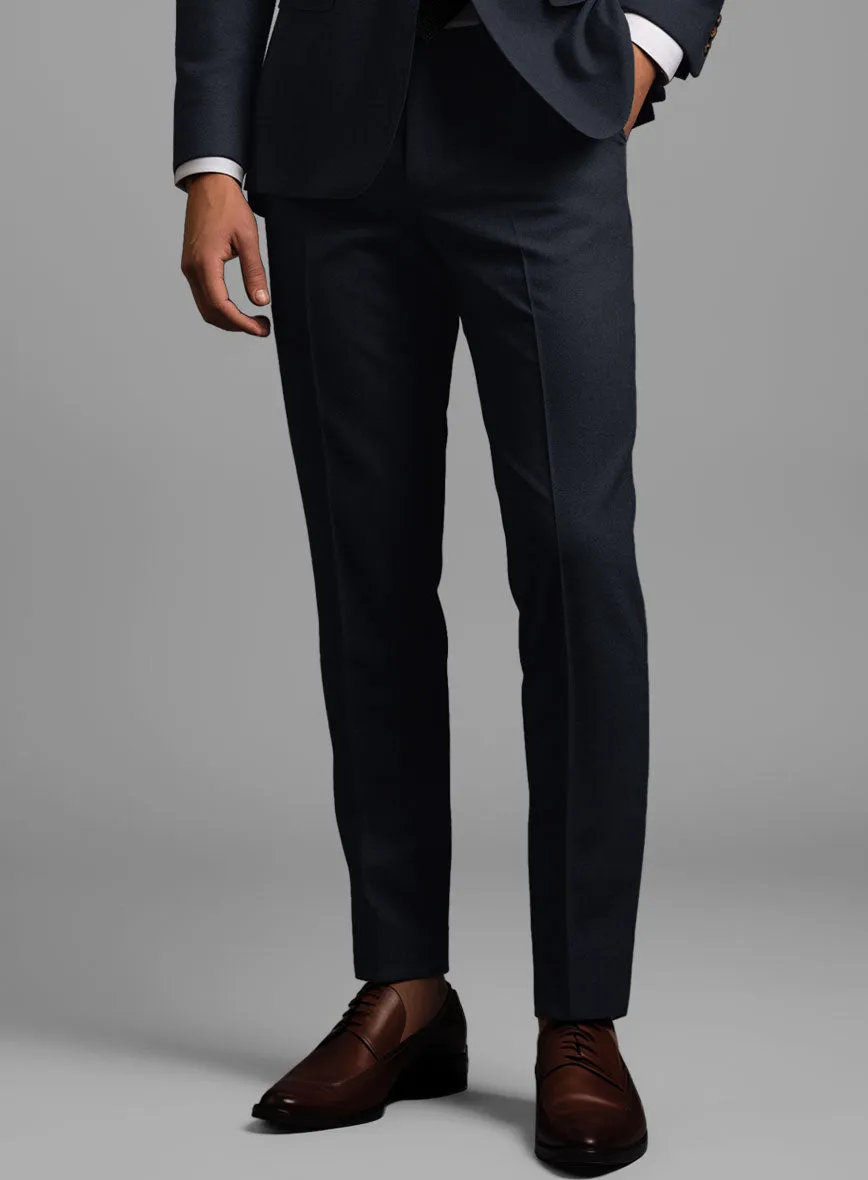 Hardy Minnis Dark Blue Sharkskin Wool Pants