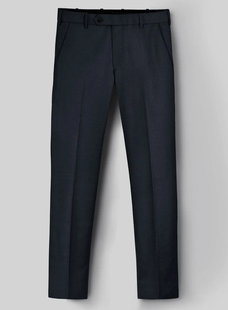 Hardy Minnis Dark Blue Sharkskin Wool Pants