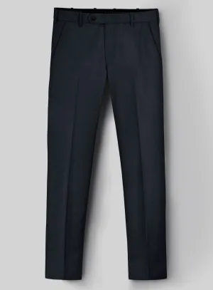 Hardy Minnis Dark Blue Sharkskin Wool Pants