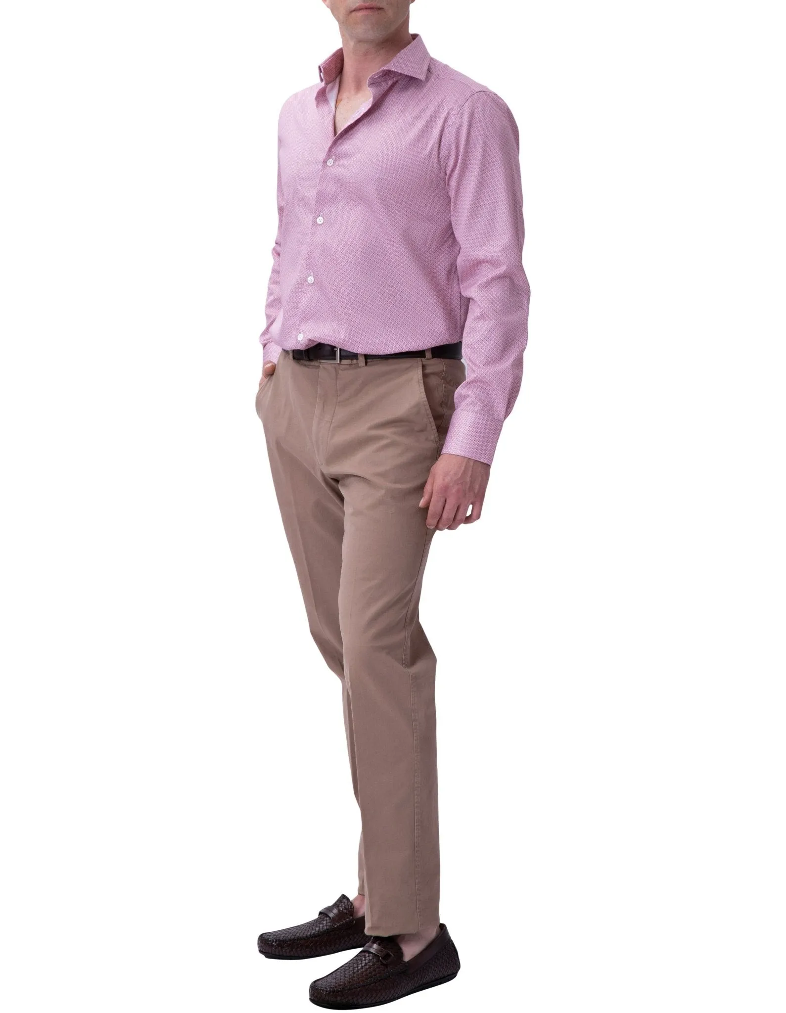 Henry Sartorial Woven Cotton Shirt Red