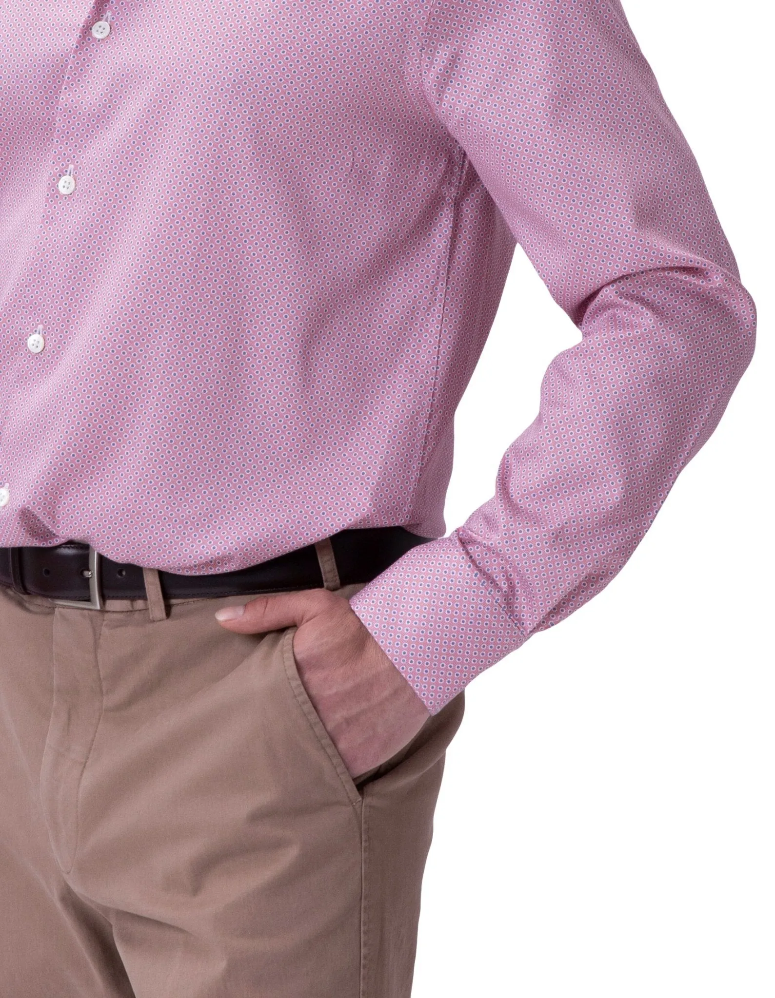 Henry Sartorial Woven Cotton Shirt Red