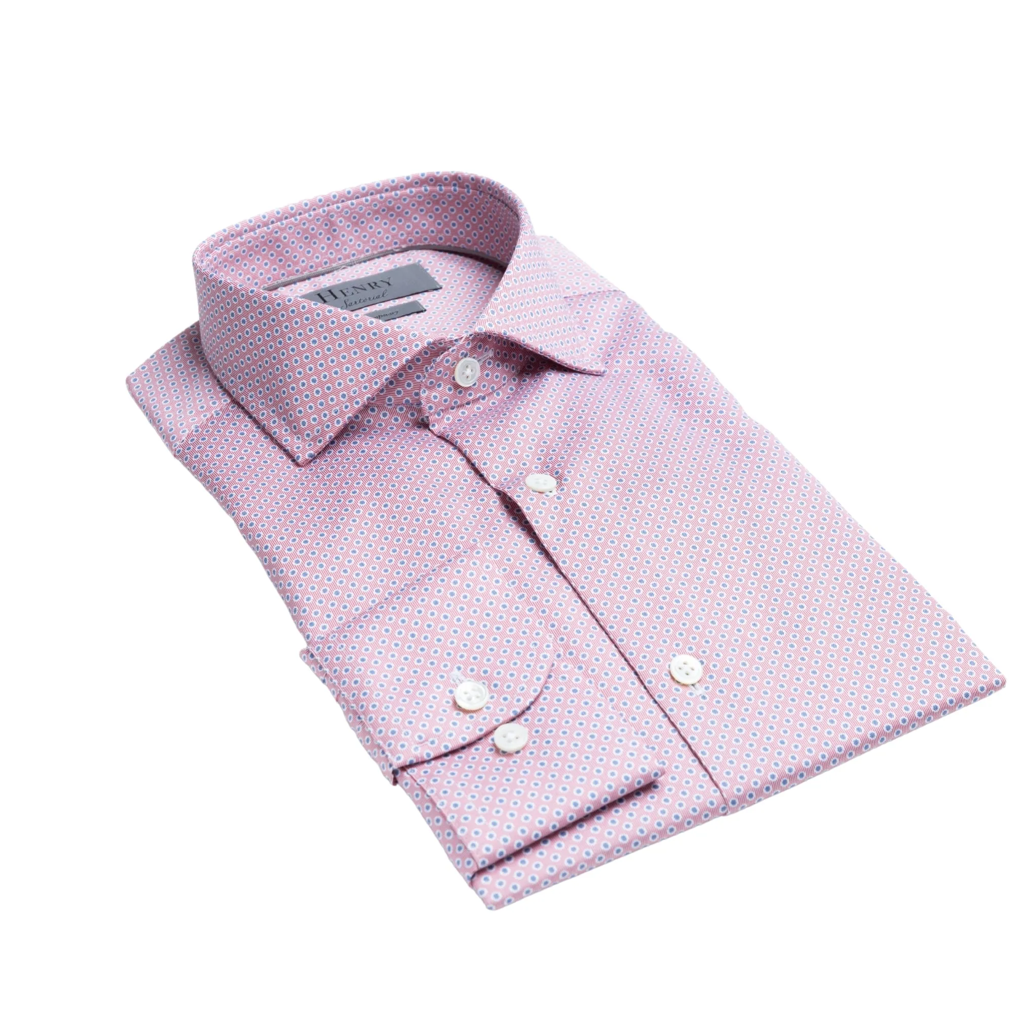 Henry Sartorial Woven Cotton Shirt Red