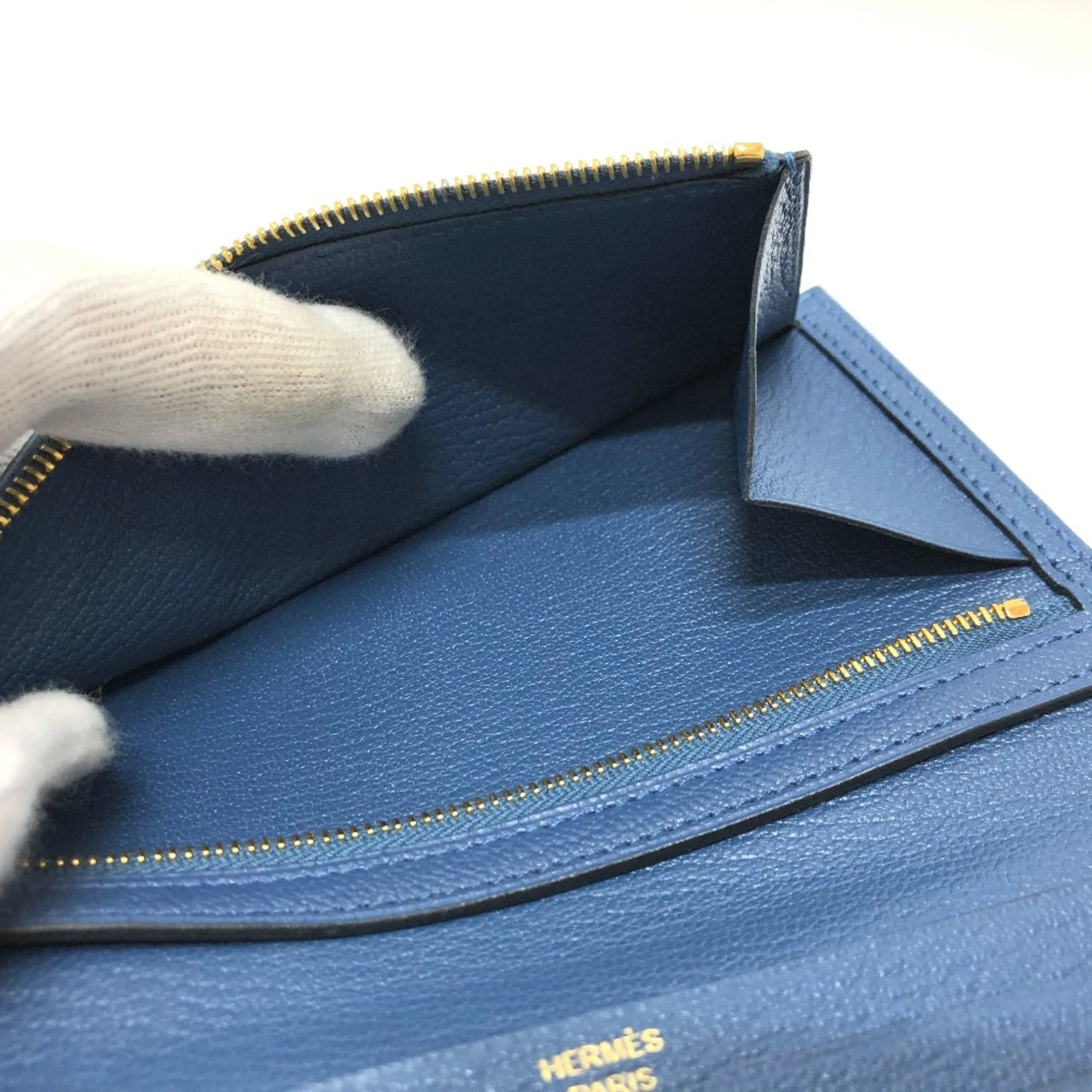 Herms Barn Blue Leather Accessories