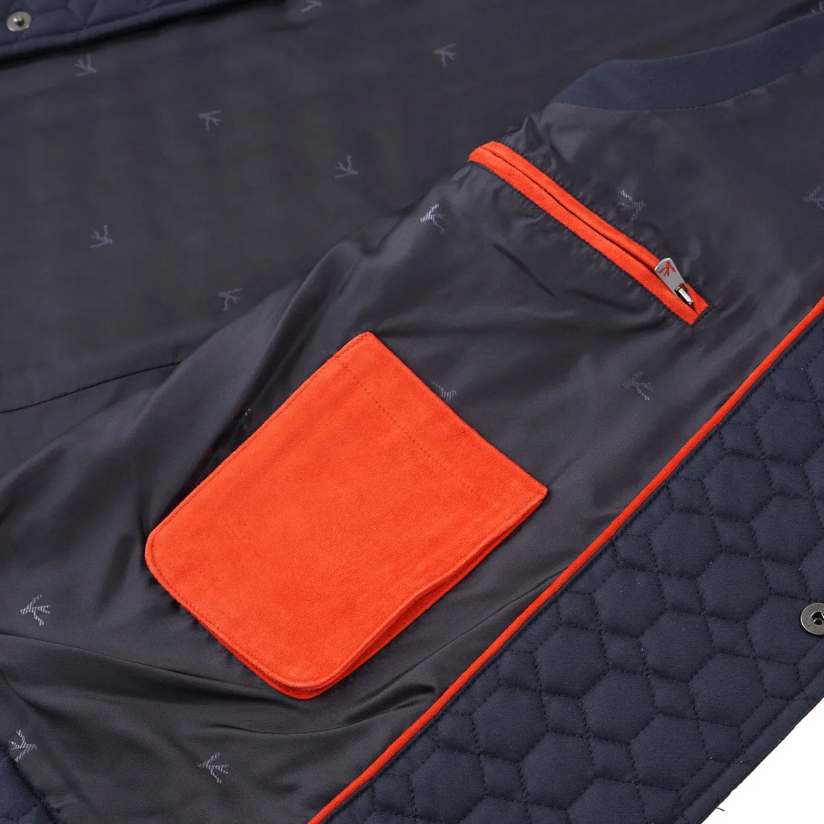 Isaia Geometric Quilted Padded Wool Vest