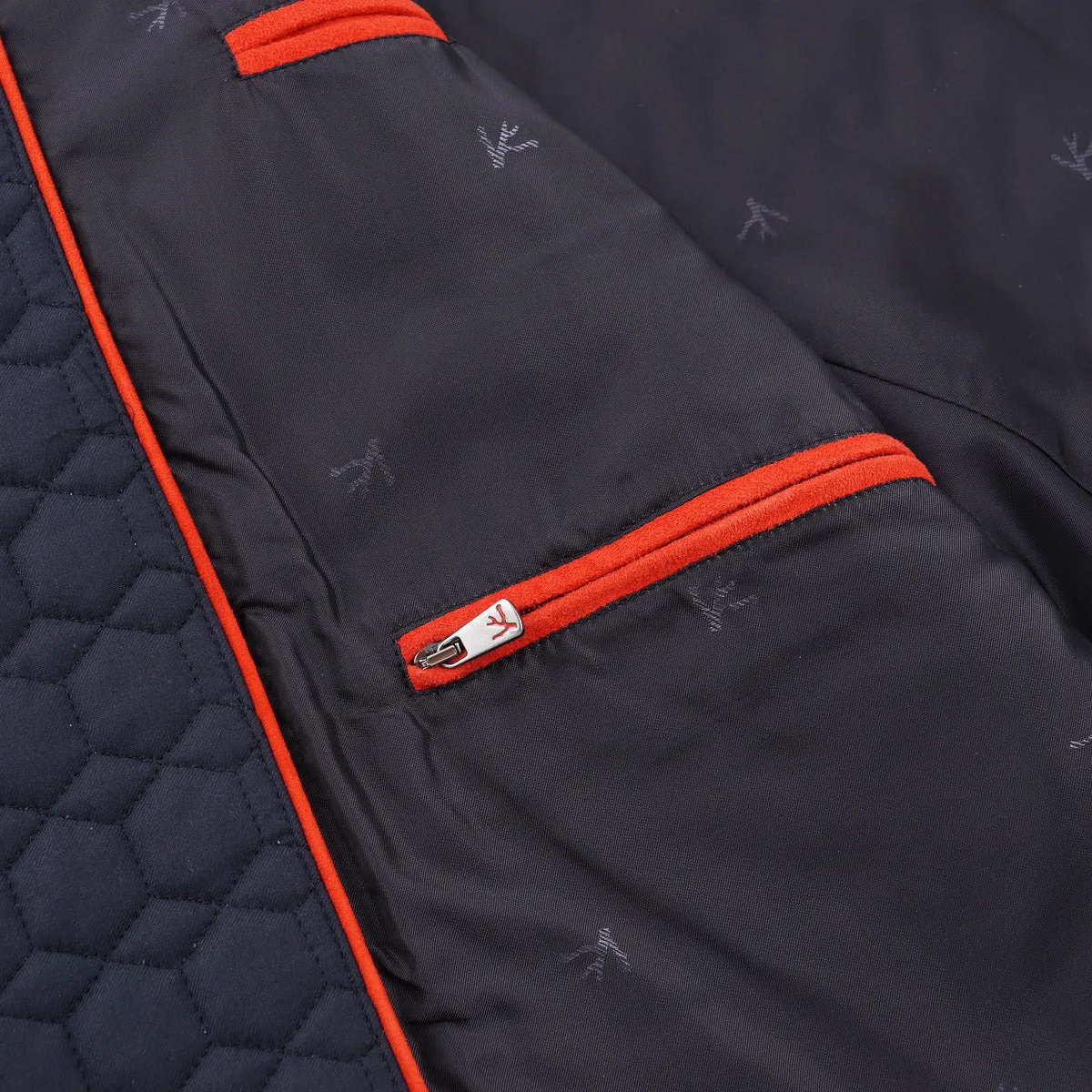 Isaia Geometric Quilted Padded Wool Vest