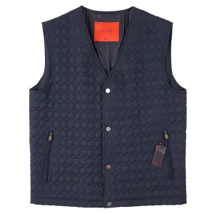 Isaia Geometric Quilted Padded Wool Vest