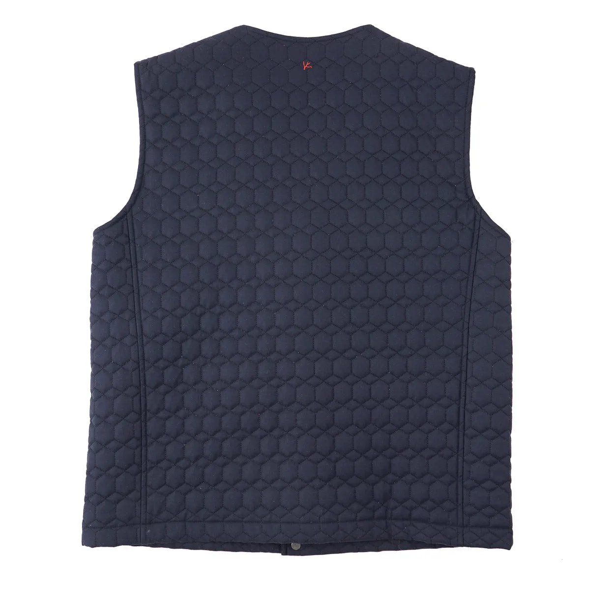 Isaia Geometric Quilted Padded Wool Vest