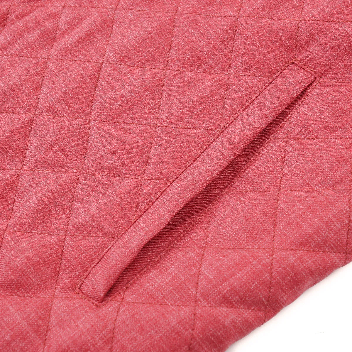 Isaia Quilted Wool-Silk-Linen Vest