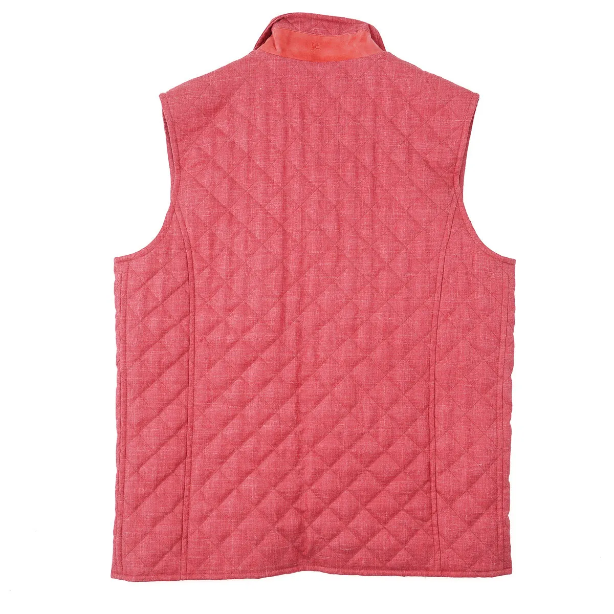 Isaia Quilted Wool-Silk-Linen Vest
