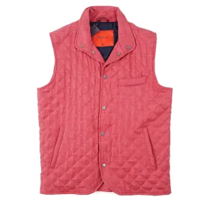 Isaia Quilted Wool-Silk-Linen Vest