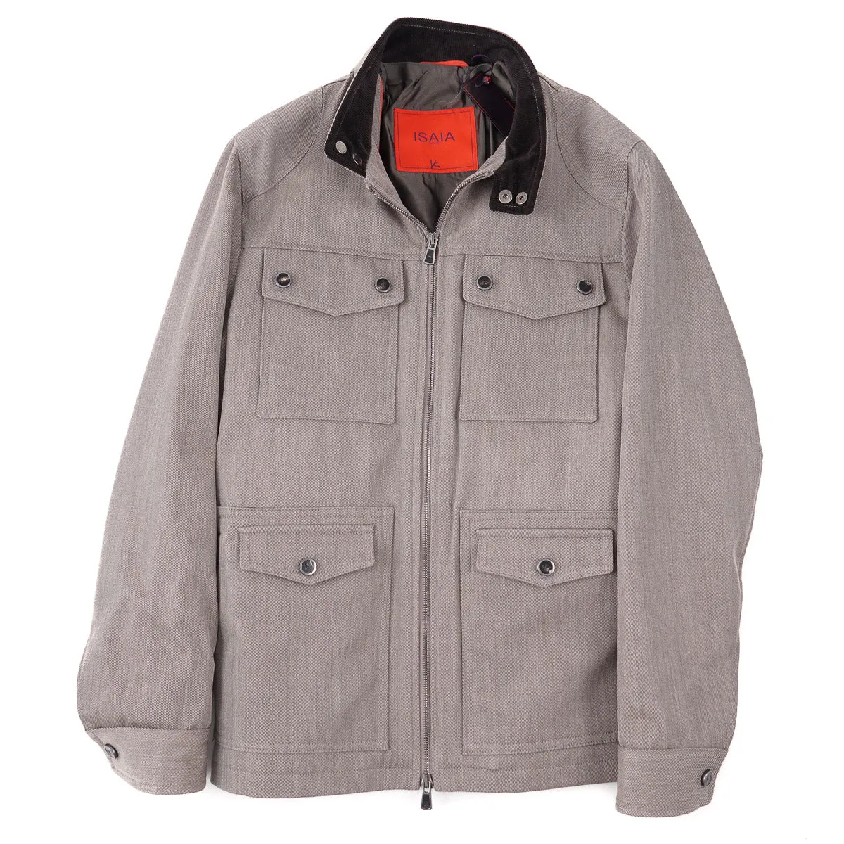 Isaia Twill Wool Field Jacket