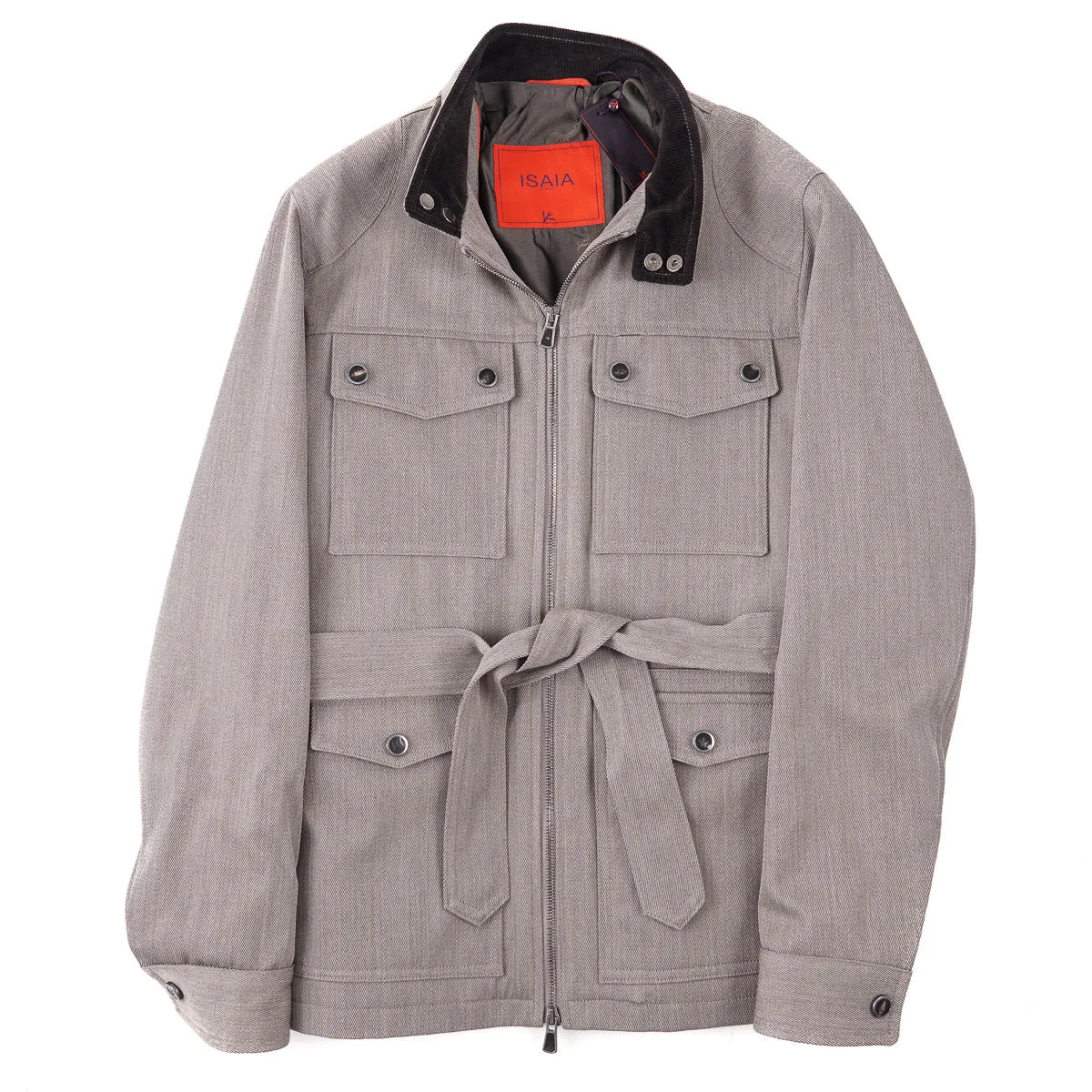 Isaia Twill Wool Field Jacket
