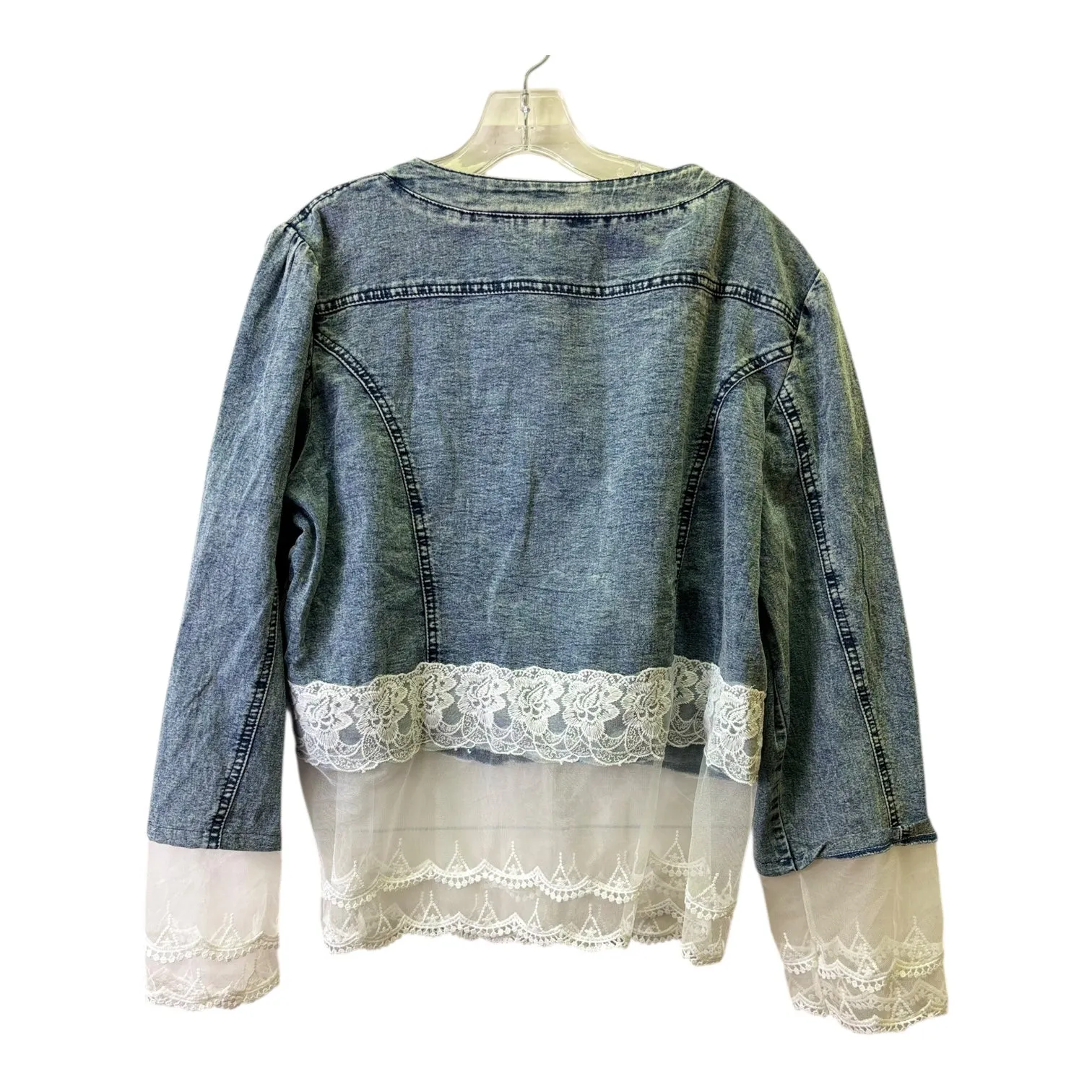 Jacket Denim By Cme In Blue Denim. Size:2X