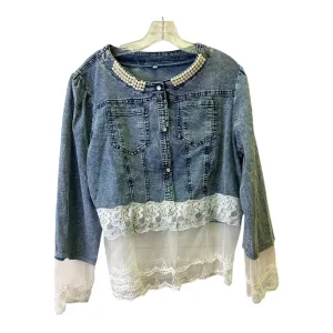 Jacket Denim By Cme In Blue Denim. Size:2X