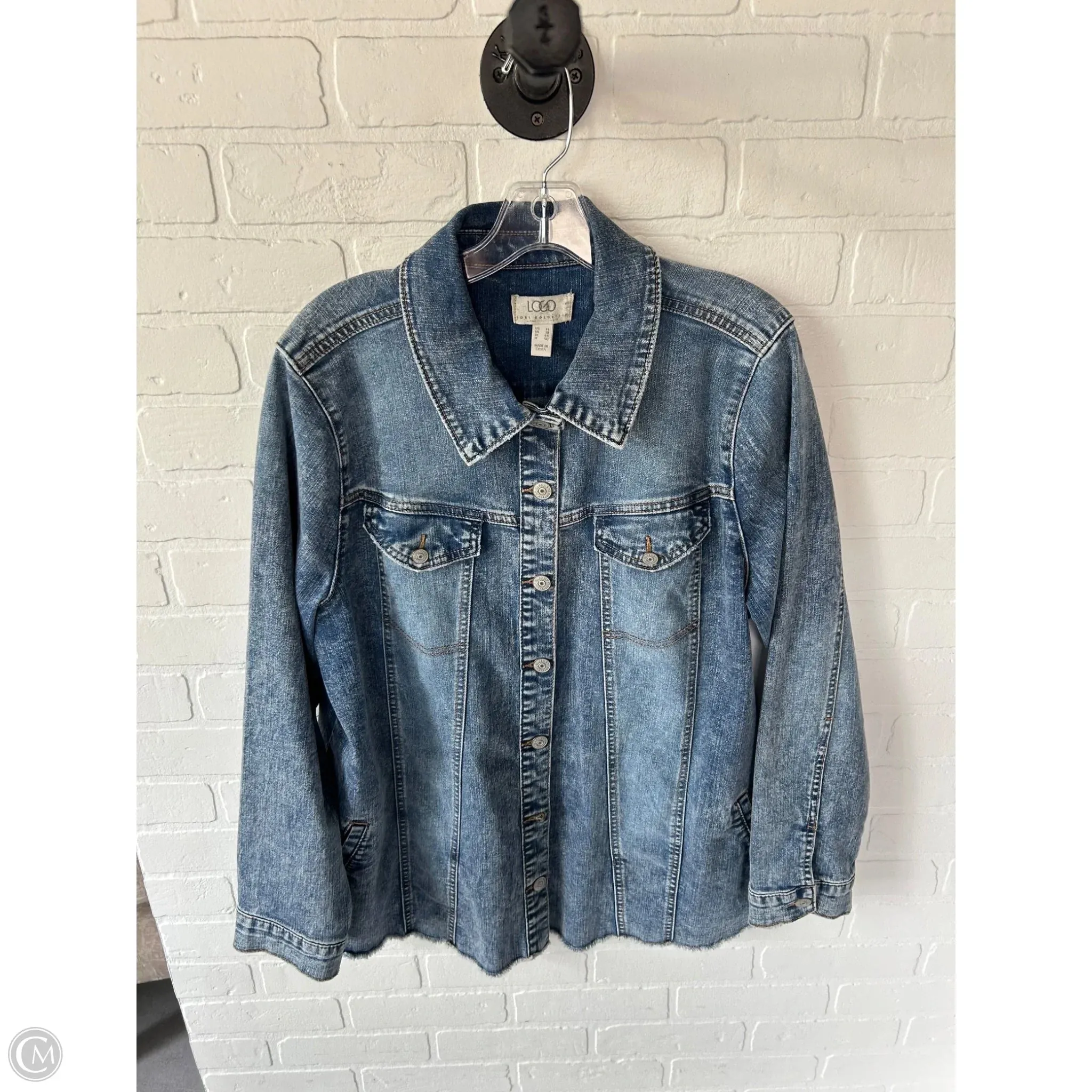Jacket Denim By Logo In Blue Denim. Size: Xl